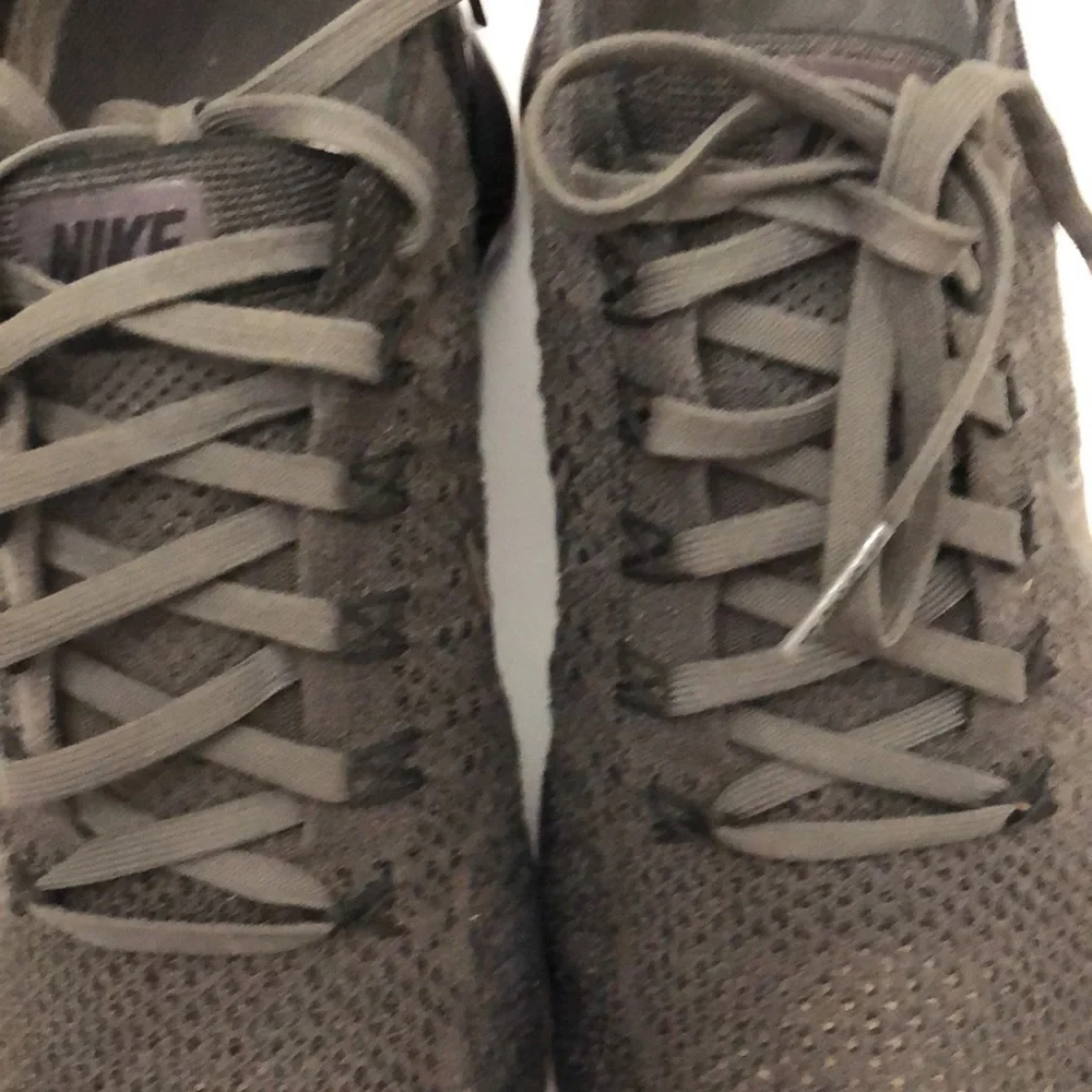 NIKE AIR VAPORMAX FLYNIT MIDNIGHT FOG GREY BLACK RUNNING SNEAKERS MENS SIZE 8.5